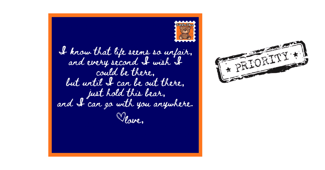 Sample handwritten postcard included with each bear