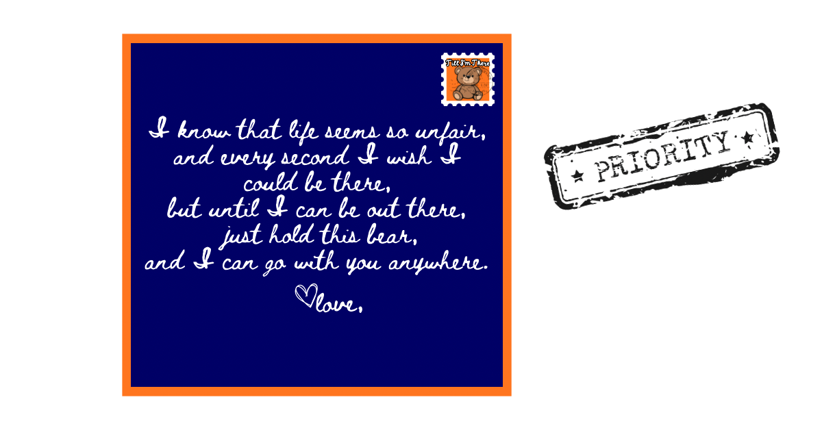 Sample handwritten postcard included with each bear